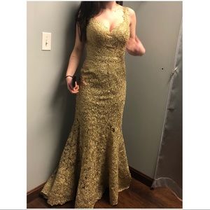 SOLD Sherri Hill Gold Prom Dress